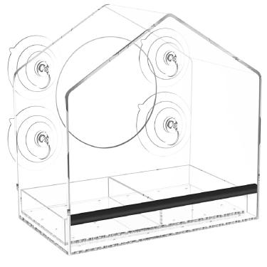 Imagem de Jarkyfine Alimentador de pássaros de janela com ventosas fortes para atividades ao ar livre (transparente)