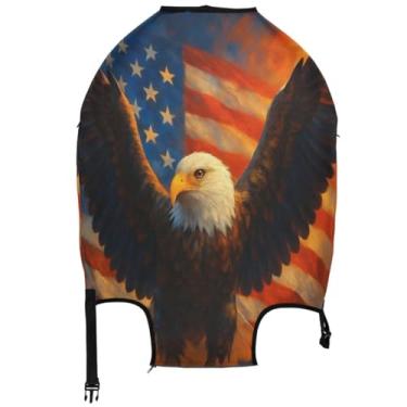 Imagem de Joisal Capa de mala fofa protetora de asas de águia careca majestosas acessórios de viagem para mulheres, Majestic Bald Eagle Wings, M, Fits 22-24 Inch Case, Capa de mala