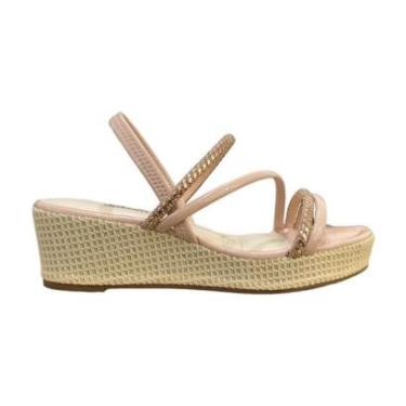 Imagem de Sandália Dakota Feminina Anabela Strass Y8321 Pêssego-Feminino