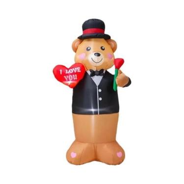 Imagem de Boneco De Neve Inflável De Natal De 1,8m Com Luzes LED Para Decoração 