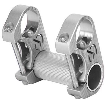 Imagem de aqxreight Bicicleta Dupla Haste 25,4 Mm de Bicicleta Dobrável Alumínio Alumínio Hu Guia Silver Silver (Prata)