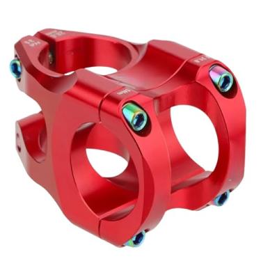 Imagem de Mesa de guidão Power Stem para mountain bike, 35 mm de comprimento, 0 graus, para bicicleta de estrada, 31,8 mm de comprimento, compatível com guidões de bicicleta de 31,8 mm.(HA35 Red)