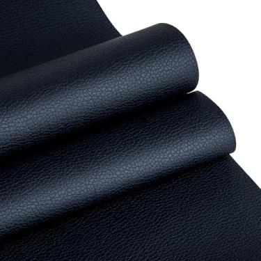 Imagem de Folhas de couro sintético para artesanato, textura de grão de lichia, estofamento de tecido sintético, projetos faça você mesmo, para barco, automotivo, conserto de sofá, cadeira, 1 metro de corte, 91