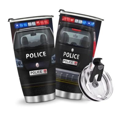 Imagem de Caneca de café para viagem, copo com isolamento térmico, garrafa de água, caminhão, presentes para Natal, aniversário, aniversário, presente masculino, 590 ml, alça gelada de aço inoxidável quente e