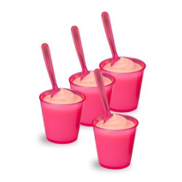 Imagem de Copinho Acrílico 25ml Brigadeiro de Colher Docinho + Mini colher Festa Aniversário para Brigadeiro de Mousse Festa Aniversário(Cristal)