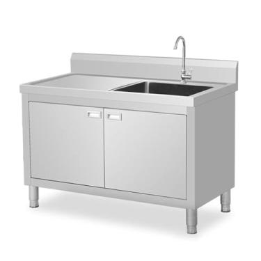 Imagem de Armário independente sob a pia, pia de água profunda, pia comercial independente, pia externa independente, armazenamento de grande capacidade com pia de aço inoxidável de mesa de operação (100 cm),