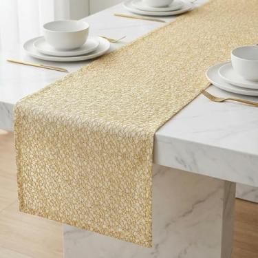 Imagem de Caminho de mesa de poliéster de cor sólida, resistente a rugas, decoração de mesa à prova de manchas, corredor de mesa durável e fácil de limpar para cozinha e mesa de centro