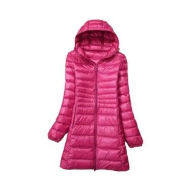 Imagem de Jaqueta De Inverno Leve Com Capuz Em Pluma De Pato Branca plus Size Pa