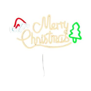 Imagem de Letreiro LED Neon Vibrante De Feliz Natal, Decoração De Parede, Luz De