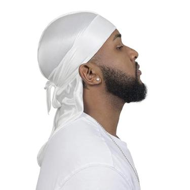 Imagem de Chapéu masculino ondulado com cauda elástica longa macio respirável ondulado perfeito para ondas, Branco, Tamanho �nica
