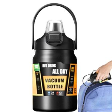 Imagem de Garrafa Térmica de Água - Caneca Portátil com Alça | Garrafa de Água Inoxidável de Alta Capacidade Mantém Calor por 8h e Frio por 12h | para Leite e Bebidas, Caminhadas, Desportos, Ginásio e