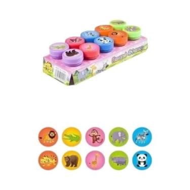 Imagem de Carimbo De Rosto Sorridente De Desenho Animado Infantil 10 Peças Brinq