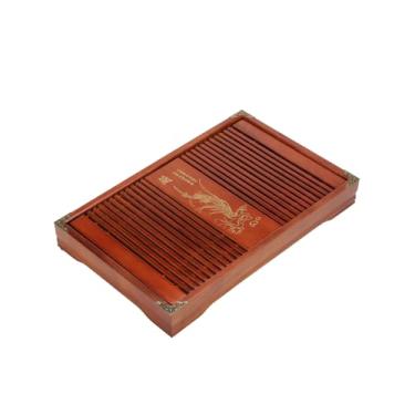 Imagem de Bandeja de chá de madeira Gongfu com armazenamento de água e tubo de drenagem, filtro de drenagem, mesa de chá, filtro de drenagem, bandeja de servir de chá, chassi de plástico para chá e treinamento