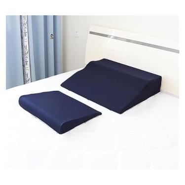 Imagem de Travesseiro de cunha de cama para idosos/grávidas, conjunto de 2 peças de almofada de cunha para alívio da dor nas costas/pescoços/pernas, travesseiro ortopédico pós-cirurgia, anti-ronco, refluxo