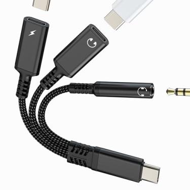 Imagem de Adaptador auxiliar para USB C (3 em 1) Fone de ouvido tipo C para iPhone 17 16 15 Pro Max Audio 3,5 mm Jack Splitter, cabo carregador, cabo de carregamento duplo para iPad, DAC, adaptador de carro com