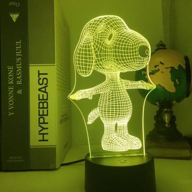 Imagem de Luz noturna LED 3D que muda a cor do cão do Snoopy para crianças