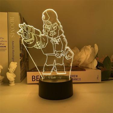 Imagem de Luz noturna LED 3D que muda de cor Brawls Stars Bulls para crianças