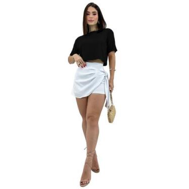 Imagem de Cropped Blusinha Manga Curta Viscolycra T-shirt Soltinho Top - SWISS B