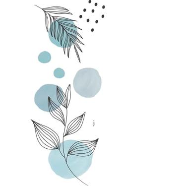 Imagem de Papel de Parede Adesivo Floral Neutro para Sala e Quarto – Decoração de Parede Autocolante Fácil de Aplicar (Azul Claro,50x50)