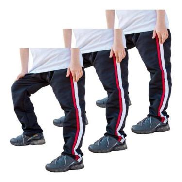 Imagem de Kit 3 Calças Masculina Infantil Tactel Agasalho Inverno 071 - J94 Conf