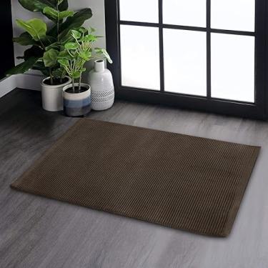 Imagem de THE BEER VALLEY Tapete de entrada de 5 x 8 m - marrom mocha, tapetes laváveis antiderrapantes para cozinha, pátio, casa de fazenda, ambientes internos e externos, tapetes de banheiro trançados fáceis