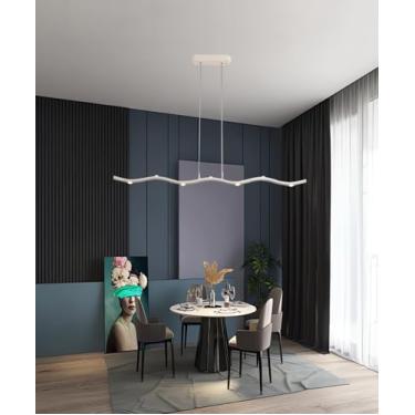Imagem de Luminárias pendentes LED modernas para restaurantes, com capacidade de iluminação de 10 a 15 m², reguláveis, embutidas, com altura ajustável, ideais para mesas de jantar, ilhas de cozinha, q