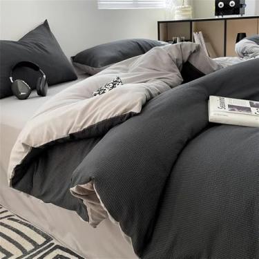 Imagem de Conjunto de cama de algodão com bolhas, algodão lavado, respirável e suave para a pele, capa de edredom em jacquard para cama de solteiro, 7 x 1,2 m, conjunto de 3 peças