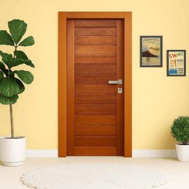 Imagem de Porta Completa Comercial Linha Econômica 92x210cm em Madeira Maciça Ce