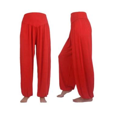 Imagem de Calças De Yoga Harem De Cintura Alta E Largas Para Mulheres, Roupas Pa