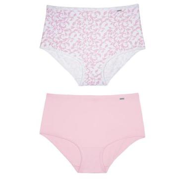 Imagem de Kit/2 Calcinha DelRio 50027 Feminina Cintura Alta Microfibra T. P/EG, 