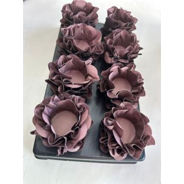 Imagem de Forminhas para Doces Finos em Formato de Flor 40 Unidades | Duas Camadas de Pétalas | Base 3cm para Bombom | Ideal para Casamentos, Festas, Aniversários e Batizados (Terracota)