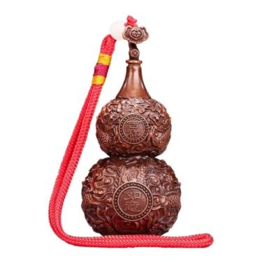 Imagem de Entrelaçados Ornamento auspicioso de cobre vermelho da cabaça de Ruyi Decoração artesanal de mesa para casa e escritório