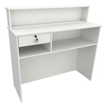 Imagem de Balcão Caixa M8 Mdp Recepção Vallet Loja Gaveta Atendimento - VETORIAL