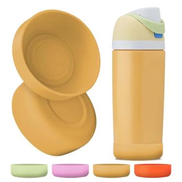 Imagem de 2 peças de bota de garrafa de silicone para garrafas de água Owala Kids, compatível com Owala FreeSip 473 ml, 340 g, copo infantil de 425 g, flip 397 g de grau alimentício antiderrapante, resistente a