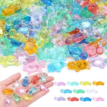 Imagem de NUKAYAI 200 peças de mini animais de resina, mini tartarugas de resina a granel, pequenas tartarugas em miniatura de plástico para ovo de Páscoa, jardim de fadas, micropaisagem, aquário, artesanato