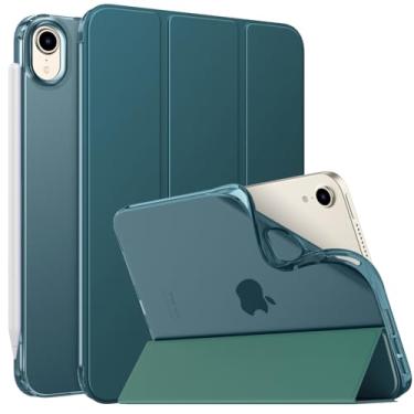 Imagem de MoKo Capa para iPad mini 7 (A17 Pro) 2024, iPad mini 6ª geração 2021 (8,3 polegadas), iPad mini 6, capa traseira fosca translúcida de TPU macio para iPad mini 7th, turquesa