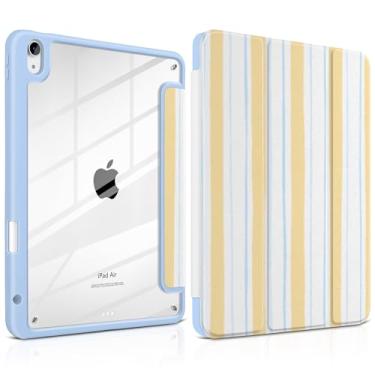 Imagem de Yebiseven Capa para iPad Air 11 polegadas M3 M2 2025 2024, iPad Air 5ª 4ª geração 10,9 polegadas 2022 2020 - [suporte de lápis embutido], traseira rígida transparente à prova de choque, suporte de