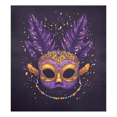 Imagem de Blueangle Máscara de carnaval de carnaval de carnaval capa magnética para lava-louças, decoração de capa frontal de lava-louças, adesivos de eletrodomésticos, adesivos de eletrodomésticos, 58 cm C x