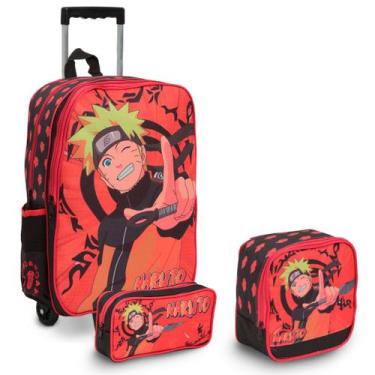 Imagem de Mochila Infantil Masculina Escolar De Rodinhas Naruto Barata - TOYS 2U