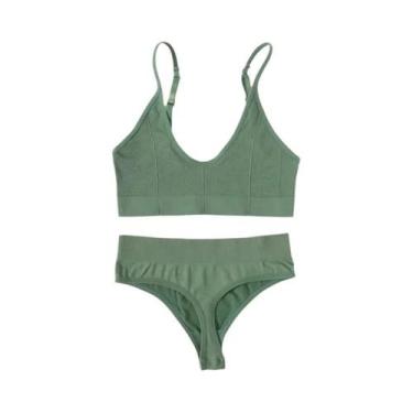 Imagem de Conjunto De Sutiã Sem Costura Com Costas Em U E Calcinhas De Baixa Cin