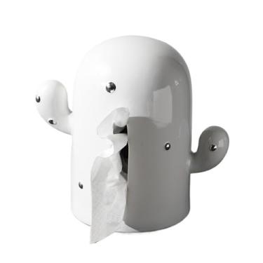 Imagem de x3anggyt5 Capa de caixa de lenços caixa de lenços em forma de cacto casa sala de estar mesa de café caixa de gaveta de cerâmica branca, preta, suporte de caixa de lenços verde