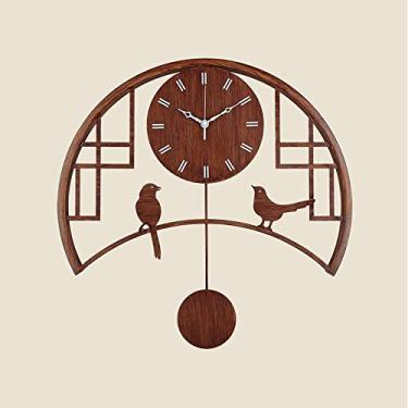 Imagem de Relógio de parede sala de estar casa moda criativa estilo chinês arte relógios decorativos nova atmosfera chinesa quarto relógio de parede (cor: B)