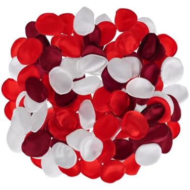 Imagem de Miayon 200 peças de pétalas de rosa flores artificiais para dia dos namorados, casamento, banheiro, noivado, aniversário, decoração de casa (vermelho, rosa)