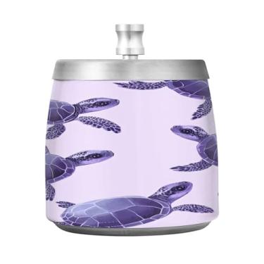 Imagem de STAYTOP Cinzeiro de tartaruga fofo com tampa, aço inoxidável à prova de vento, sem fumaça, cinzeiro grande para uso ao ar livre para decoração de escritório em casa