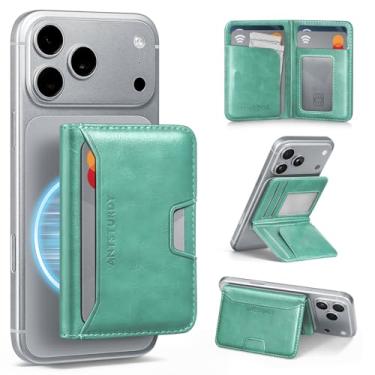 Imagem de Antsturdy Suporte para carteira Magsafe com suporte, couro PU, bloqueio RFID, 5 compartimentos para cartão, ímã forte, minimalista, flip fólio, suporte para iPhone 17/16/15/14/13/12/Pro/Max/Plus/Air