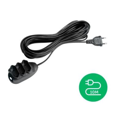 Imagem de Extensão Elétrica 3 Tomadas 2P 10A 10m Intelbras Preta, Preto