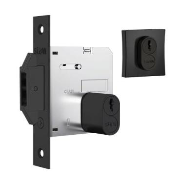 Imagem de Fechadura Stam 1006 Com Roseta Quadrada Preto