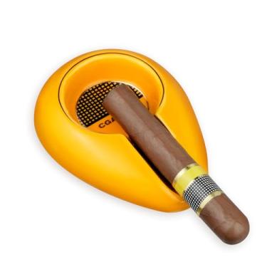 Imagem de Cinzeiro de charuto cigarros ao ar livre Tabuleiro de cinzeiro para homens viagem/pátio/externo/cinzeiros internos (amarelo)