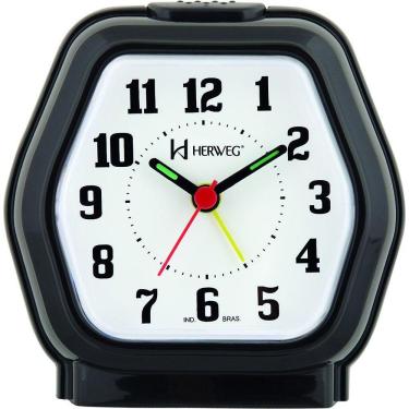 Imagem de Relógio Despertador Quartz Cabeceira Alarme Luz Preto - Preto