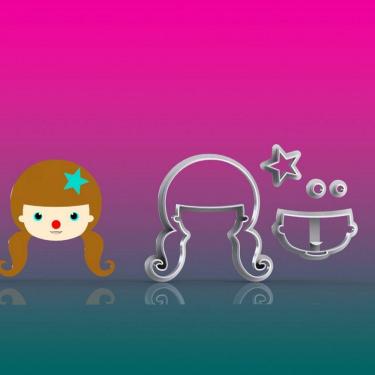 Imagem de Cortador Circo Palhacinha Rosto Modular Tamanho 5Cm